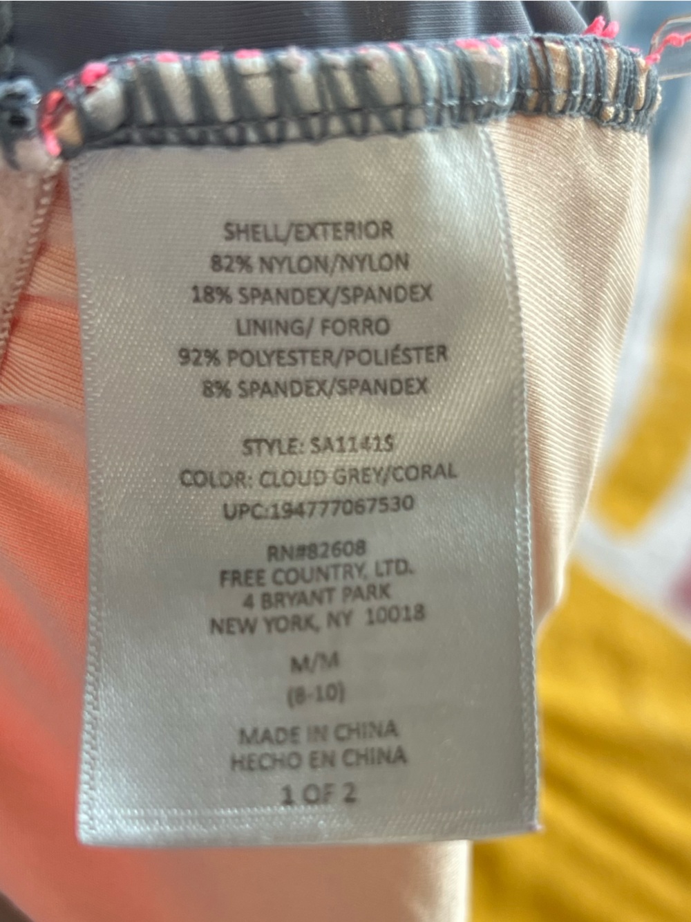 Free Country Pink and Gray Colorblock Tankini Top - Picture 5 of 6
